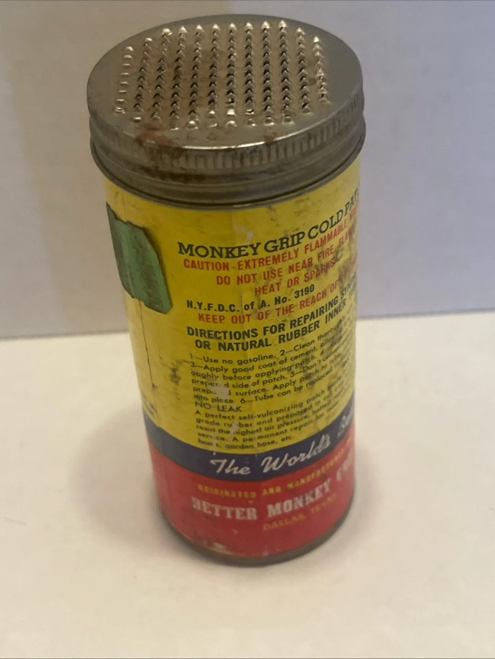 Monkey Grip Yellow & Red tin & Tube Repair Kit w/contents